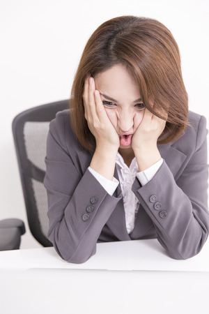 OL to cover the faceの写真素材