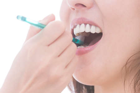 Lady brushingの写真素材