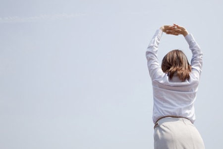 Back view of women that the growthの写真素材