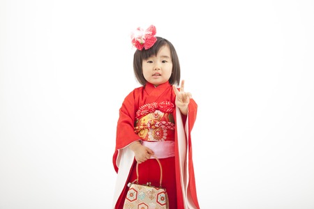 Girl in kimonoの写真素材