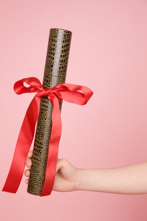 cylinder that diploma has enteredの写真素材