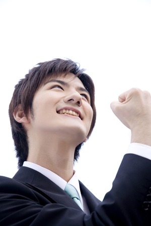 Business takes the chequered flagの写真素材