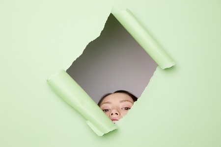 Woman looking intoの写真素材