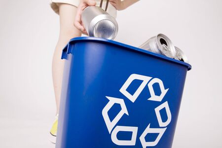 Women who throw away the empty cansの写真素材