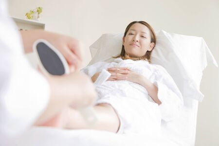 Women have to nail pedicureの写真素材