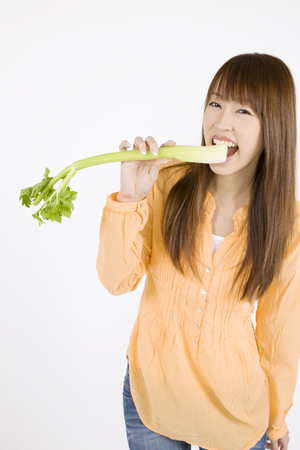 Women with vegetablesの写真素材