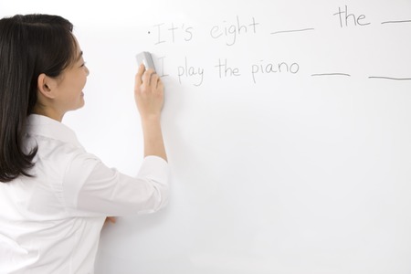 Cram school teacher in class