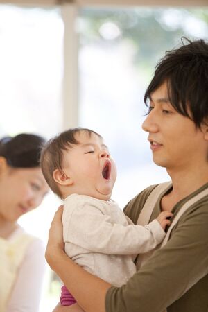 Nursery school boys to yawn is hug to nursery