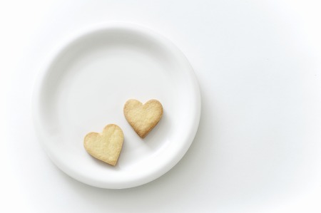 Heart-shaped cookiesの写真素材