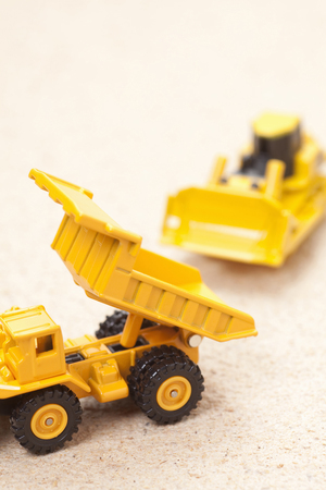 Bulldozer and dump truckの写真素材