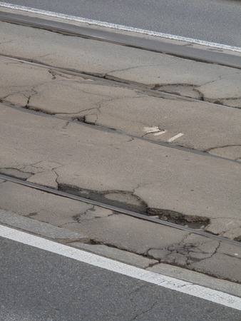 Roads crackedの写真素材