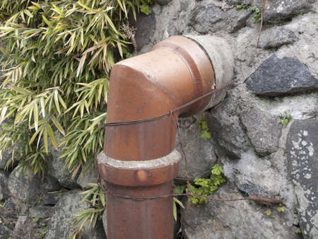 Clay pipe for drainage of housesの写真素材