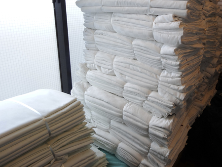 Bath towel that was stacked