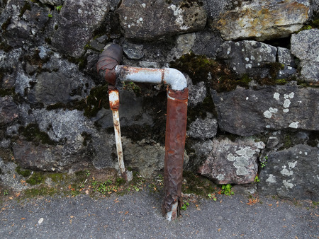 Deteriorated drainage pipeの写真素材