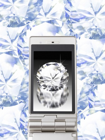 Diamond moves to mobile screenの写真素材