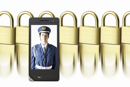 Security guard and key moves to mobile screen