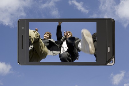 Young people to jumpの写真素材