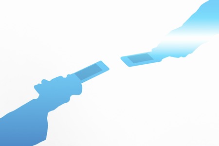 Businessman to infrared communicationの写真素材