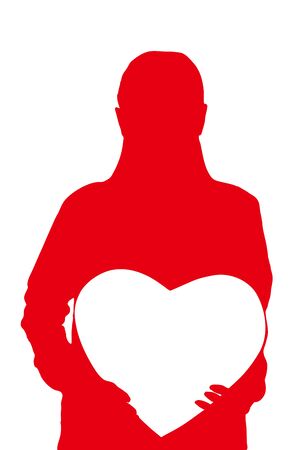 Women with heart Boardの写真素材