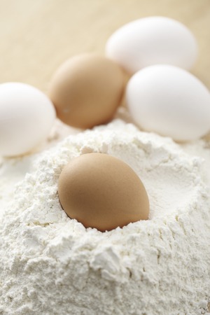 Flour and eggsの写真素材