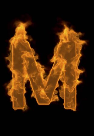 Alphabet M of flameの写真素材