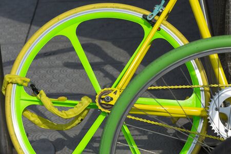 Yellow bicycleの写真素材