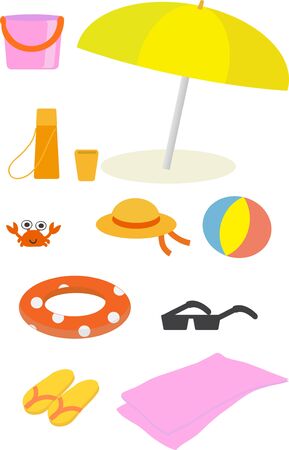 Miscellaneous goods set of seaの写真素材