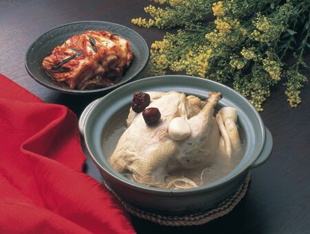 Samgyetang and Kimchiの写真素材
