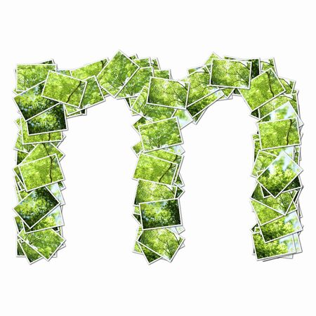 Lowercase alphabet with pictures of fresh greenの写真素材