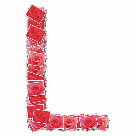 Alphabet capitals with rose flowersの写真素材