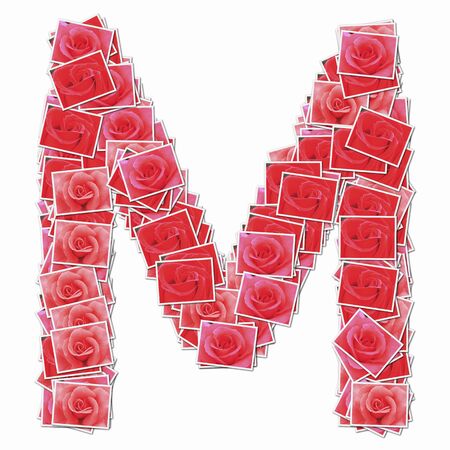 Alphabet capitals with rose flowersの写真素材