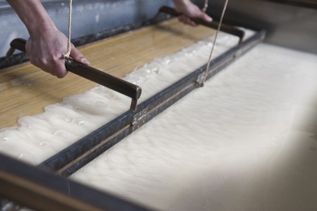 Making handmade paperの写真素材