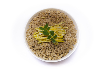 Minced chicken bowlの写真素材