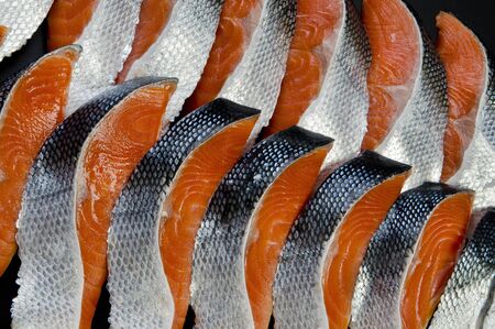 A lightly salted salmon filletの写真素材
