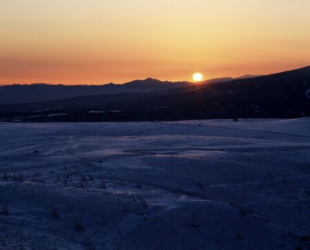 Utsukushigahara plateau of sunriseの写真素材