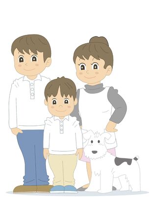 Family and dogの写真素材