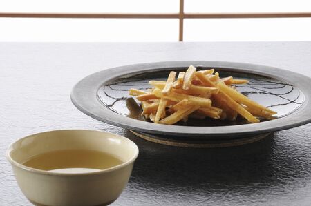 Japanese-style shoji and Imokenpi and teaの写真素材