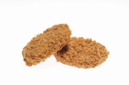Two croquettes in white backの写真素材