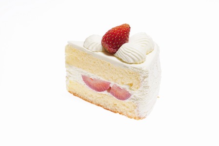 Short cake in white backの写真素材