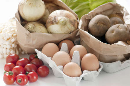 Vegetables and eggs