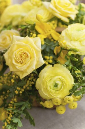 Yellow flower arrangementsの写真素材