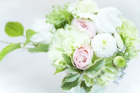 Roses and spray Mumm bouquetの写真素材