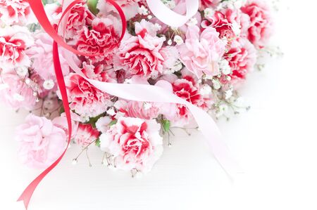 Carnations and Ribbonの写真素材