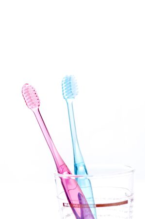 Pair of toothbrushesの写真素材