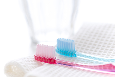 Pair of toothbrushesの写真素材