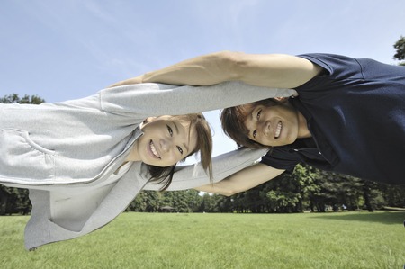 Men and women ready to exerciseの写真素材