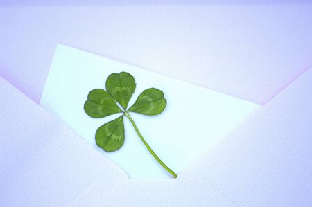 Four-leaf clover and envelopes