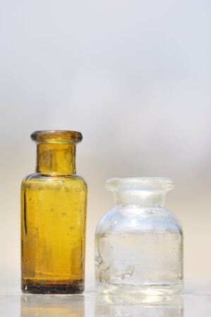 Small bottle lined up twoの写真素材