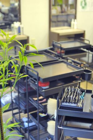 Beauty tray and cut shearsの写真素材