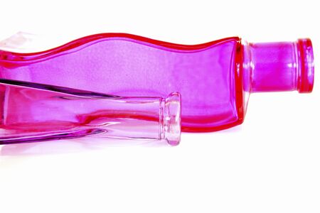 3 bottles lined up in colorfulの写真素材